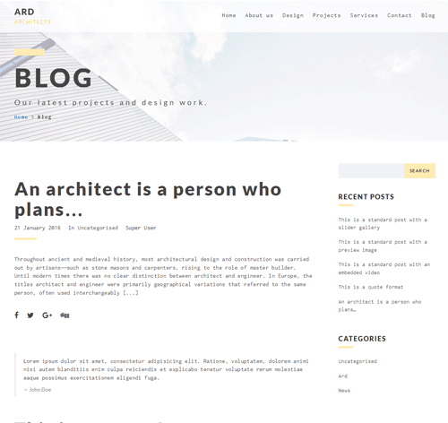 ARD - Architect | Builder Minimal Joomla Template
