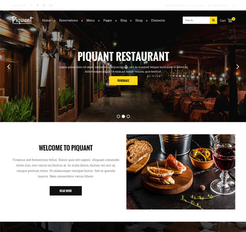 Piquant - A Restaurant, Bar & Café Theme