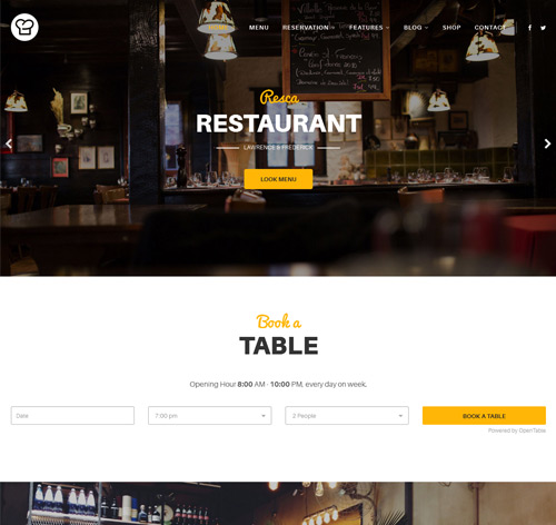 Joomla Restaurant Template - Resca