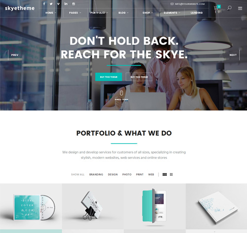 Skye - A Contemporary Theme for Creative Business