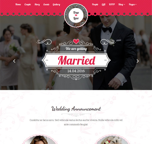 True Love-Bootstrap Wedding Template