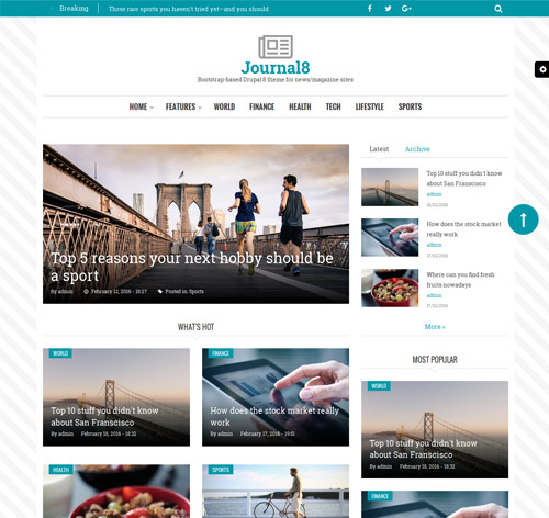 Journal8 - Mobile-First Drupal 8 Theme