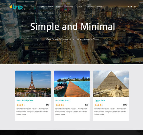 MyTrip Creative Travel Agency HTML Template