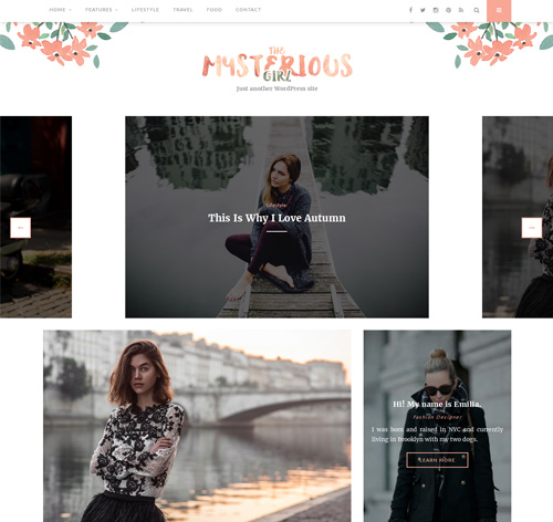 The Mysterious Girl - Feminine Style WordPress Blog Theme