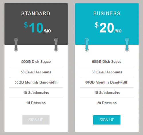 Pricing Table Style 35