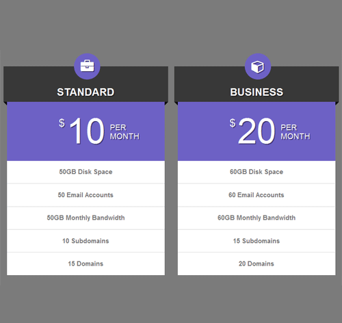 Pricing Table Style 36