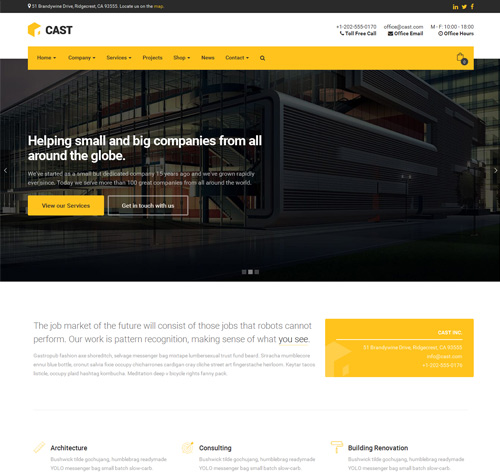 Cast - Construction & Building WordPress Theme