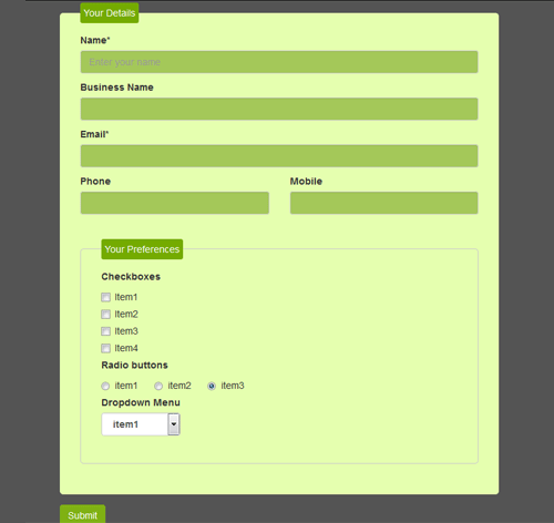 Bootstrap CSS Form Style 3