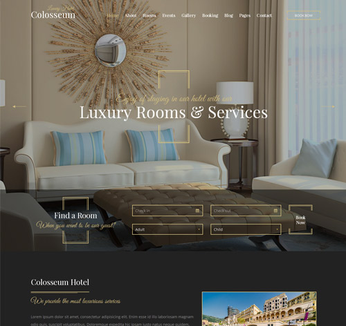 Colosseum Hotel - Hotel & Resort Responsive HTML Template