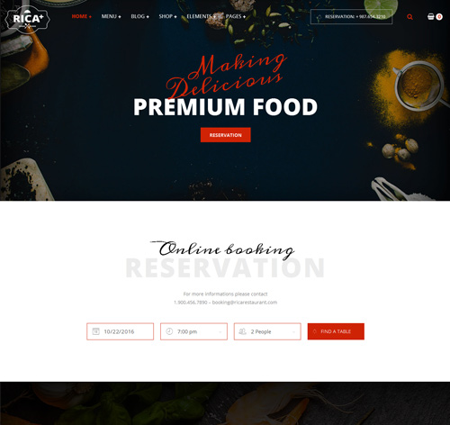 Rica Plus - A Delicious Restaurant, Cafe & Pub WP Theme