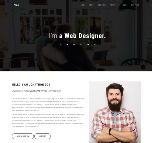 Nipp - Personal Portfolio Landing Template