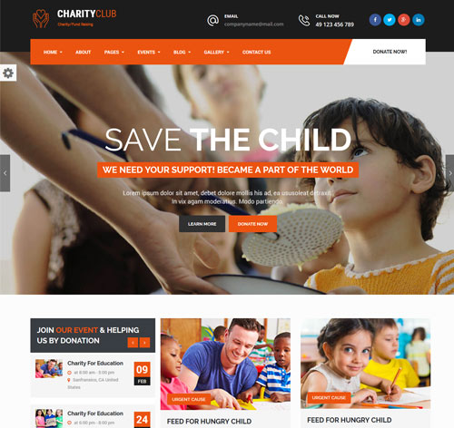 Charity Club - Charity/Fundraising WordPress Theme