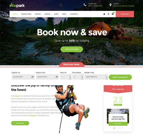 Ecopark - WordPress Theme for Tour, Vacation, Travel & Resort
