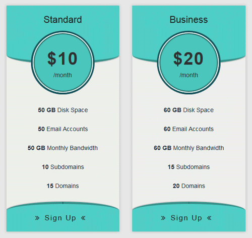 Pricing Table Style 53