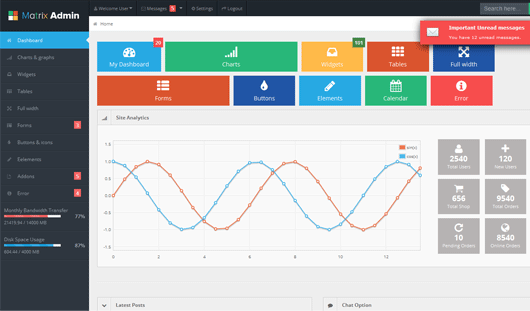 Matrix Admin : Free Admin Template