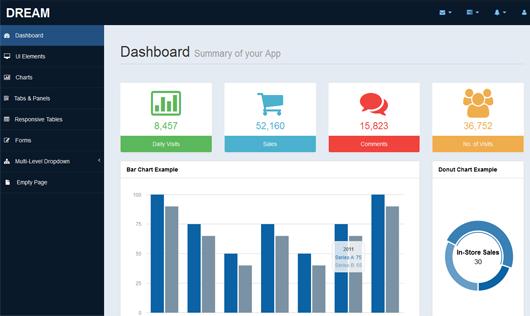 Dream : Free Bootstrap Admin Template Dream