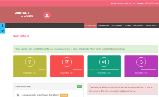 Zontal Admin : Free Responsive Admin Theme