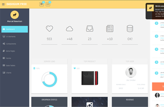 Dashgum : a simple & elegant admin panel
