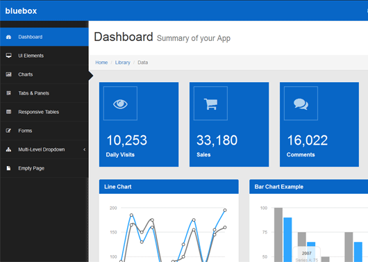 Bluebox : Free Bootstrap Admin Template