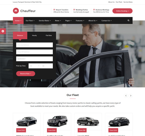 Chauffeur - Limousine, Transport And Car Hire WP Theme