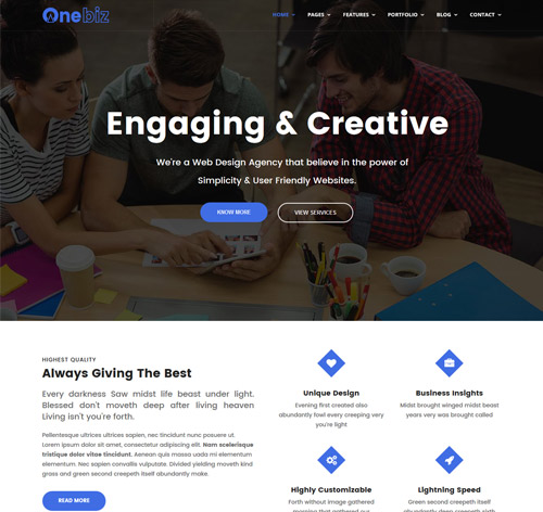 Onebiz - Responsive Multipurpose Joomla Template