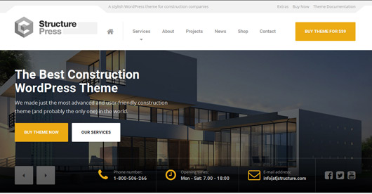 StructurePress - Construction and Architecture WordPress Theme