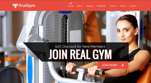 RealGym | Health And Fitness Template - HTML CSS