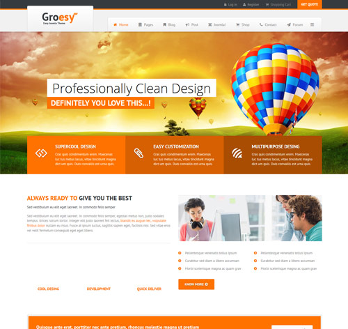 Groesy - Responsive Multi-Purpose Joomla Template