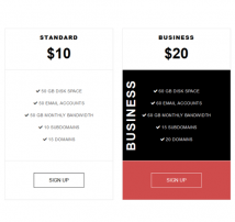 Pricing Table Style 58