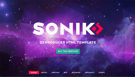 SONIK - Professional One Page Music / DJ / Producer Responsive HTML Template