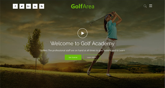 Golfarea - Sports School, Classes Landing Template