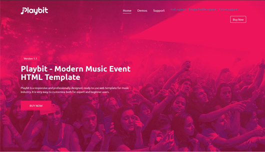 Playbit - Bootstrap Music Template