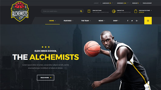 Alchemists - Basketball, Soccer, Football Sports Club and News HTML Template
