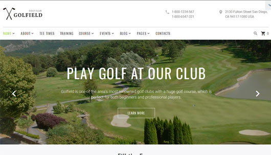 Golf Club - Responsive Website Template