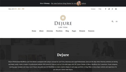 Dejure - Responsive WP Theme for Law firm & Business