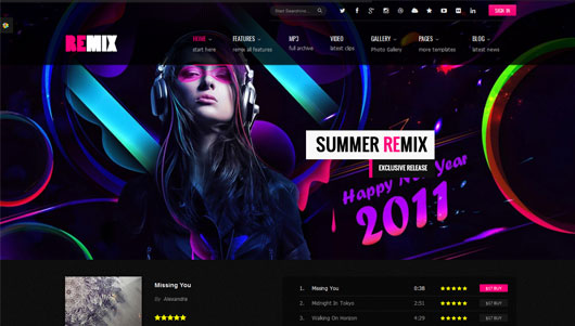 Remix - Music and Musician HTML5 template