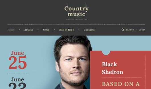 Country Music - Musician Responsive Multipage Website Template