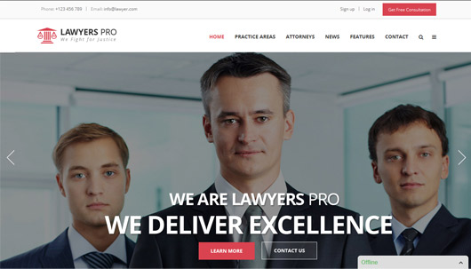 Lawyer Pro - Responsive WordPress Theme for Lawyers