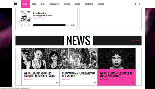 IronBand - Responsive Music Band & DJ template