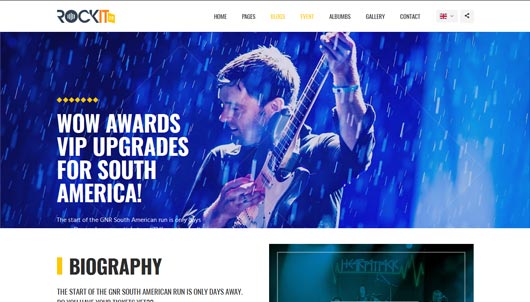 Rockit 2.0 - Music Band Html Template