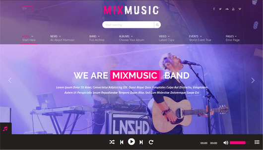 MixMusic - Music, Band & Radio Template
