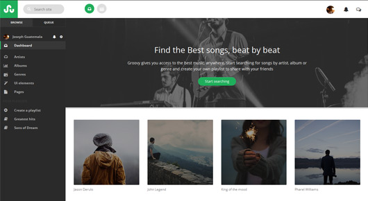 Groovy - AngularJS Music App Template