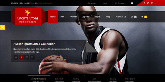 Sports Store - Responsive Ecommerce HTML5 Theme