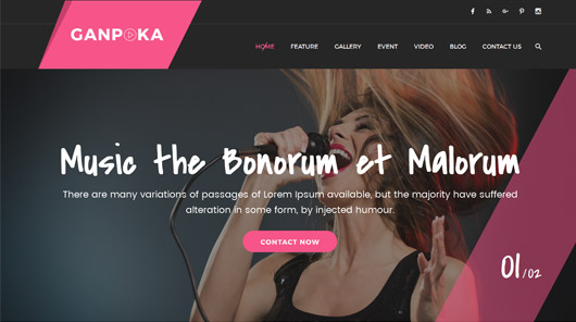 Ganpoka - Singer Celebrity HTML Template