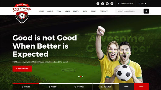 Soccer Sports - Soccer & Sports HTML Template