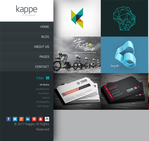 Kappe - Vertical Creative Full Screen Drupal 8 Theme