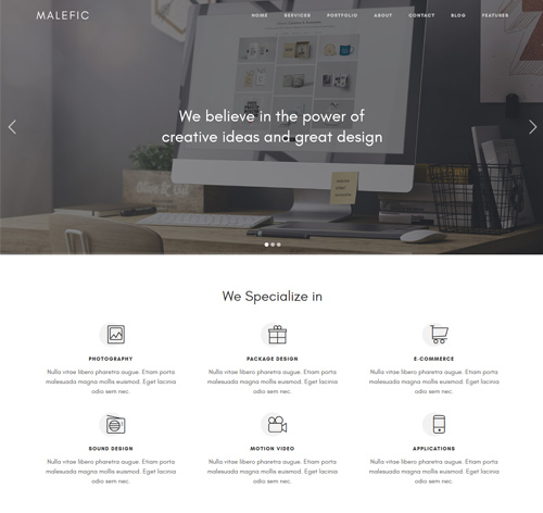 Malefic - Multipurpose One Page Responsive WordPress Theme