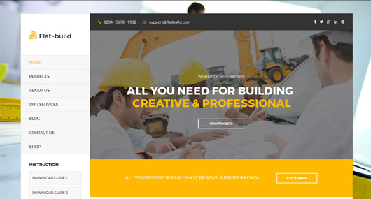 Flatbuild - Construction Business WordPress Theme