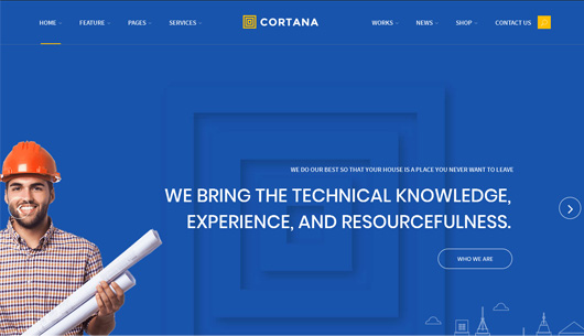 Cortana - Building and Construction WordPress Theme
