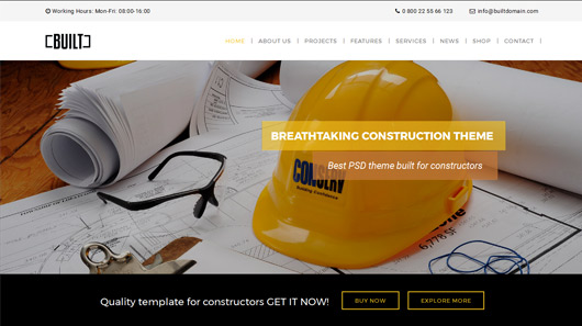 BUILT - Construction Business WordPress Theme